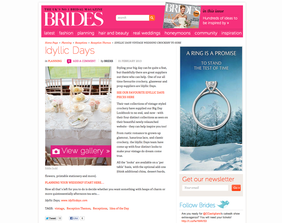 Brides magazine-Idyllic Days